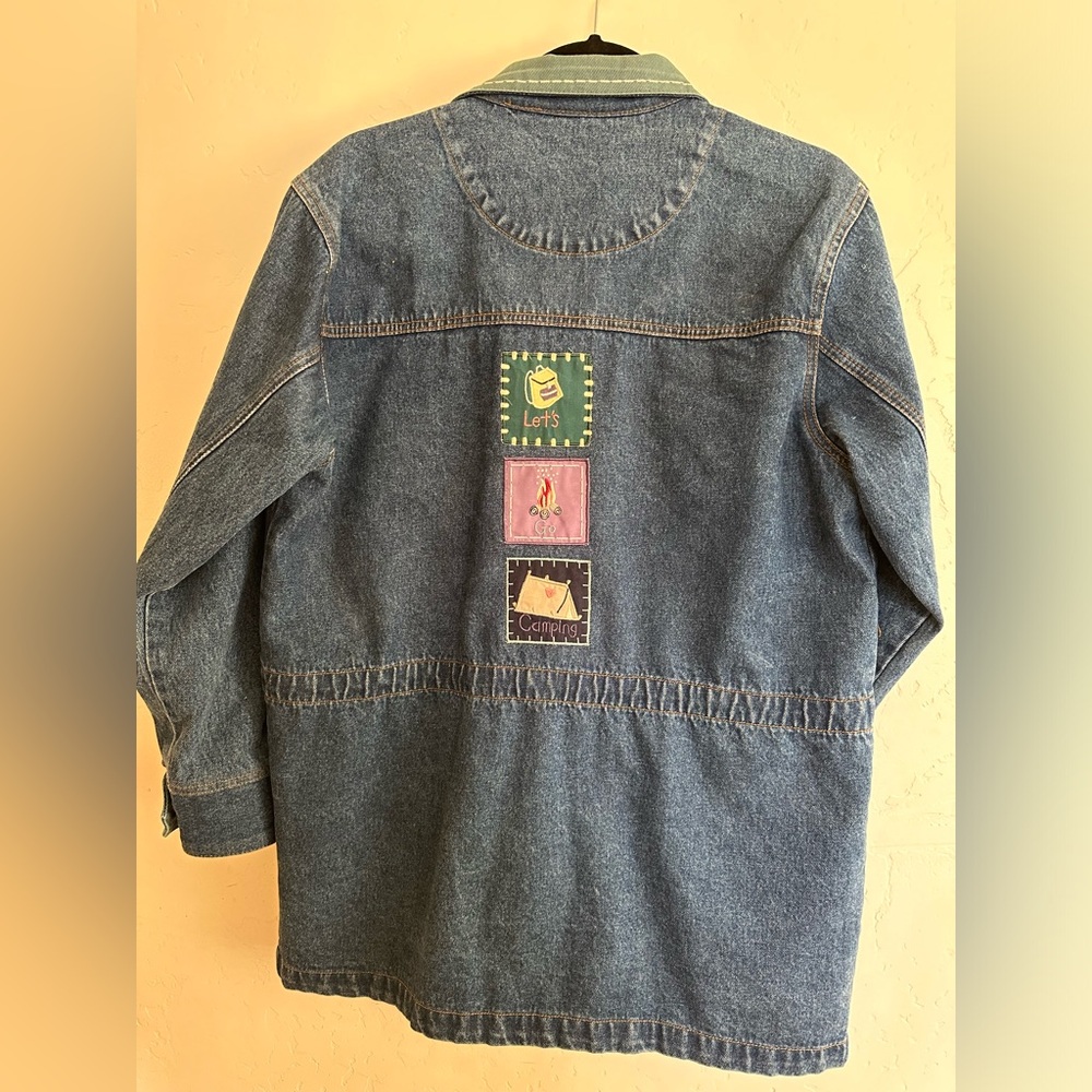Fall jacket Christopher & Banks Vintage Denim Forest Patch Jacket - Picture 3 of 7